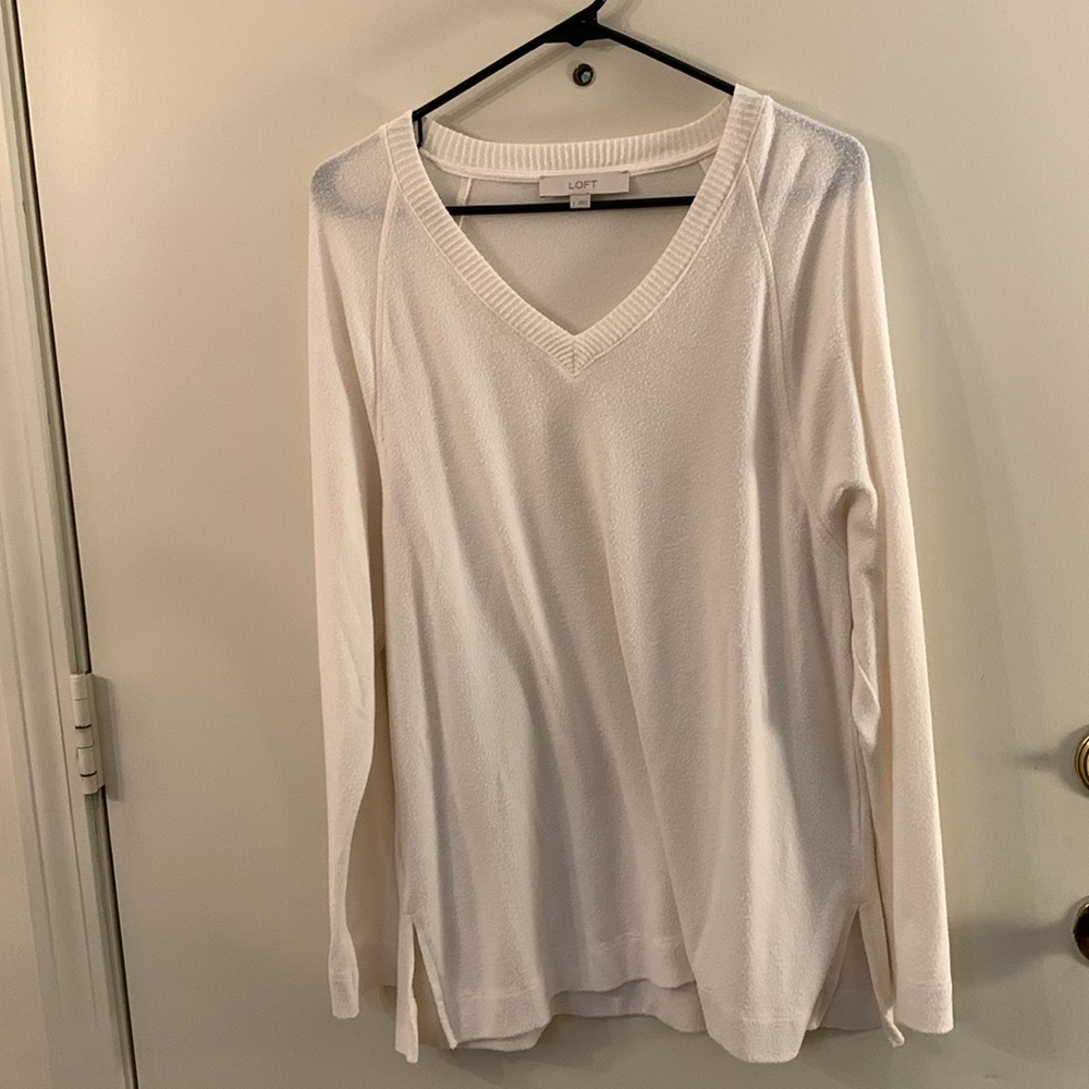 LOFT Cream Fitted Blouse
